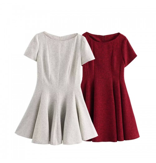 TAOP&ZA women's clothing 2024 autumn new versatile wide-sleeved round neck short-sleeved short dress 9351058 TAOP&ZA women's clothing 2024 autumn new versatile wide-sleeved round neck short-sleeved short dress 9351058